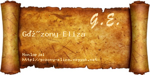 Gózony Eliza névjegykártya